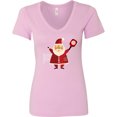thumbnail image 3 of Inktastic Christmas Pickleball Santa Women's V-Neck T-Shirt, 3 of 5