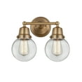 thumbnail image 2 of Innovations Lighting  Aditi Beacon - 2 Light 14" Bath Vanity Light Seedy/Brushed Brass Finish, 2 of 5