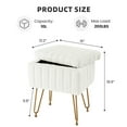 thumbnail image 4 of Gianna Stool Chair with Storage Space,with Non-Slip Feet, for Dressing Room, Bedroom, White, 4 of 6