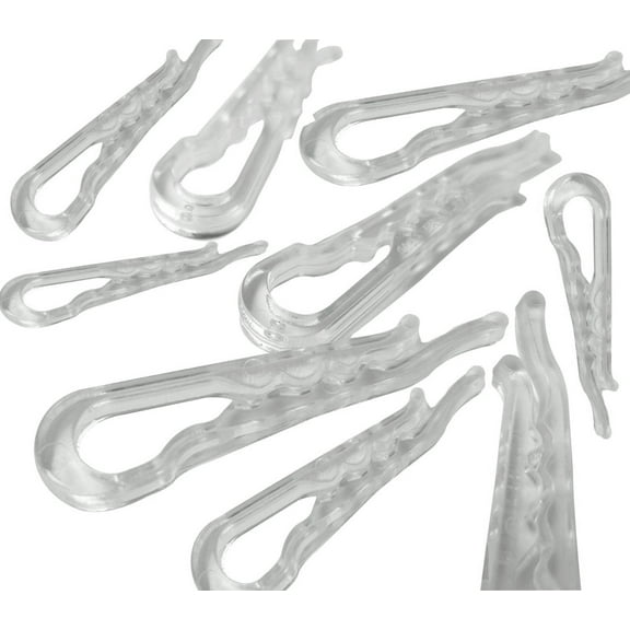 NiftyPlaza 100 Clear Plastic Alligator Clips for Shirts, Folding Ties, Socks and Pants