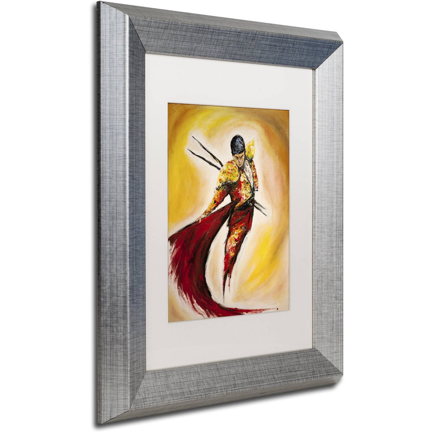 Trademark Fine Art 'Matador' Canvas Art by Marc Allante, White Matte, Silver Frame