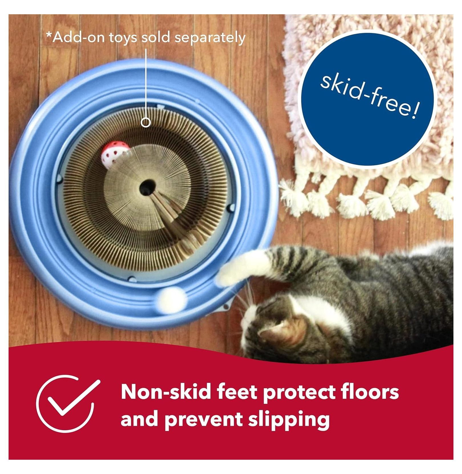 Cat Scratcher Pad with Toy Ball - Coastal Pet Turbo Scratcher for Cats - Cardboard Scratching Post with Catnip & Interactive Track Toy - 16" x 1.88"
