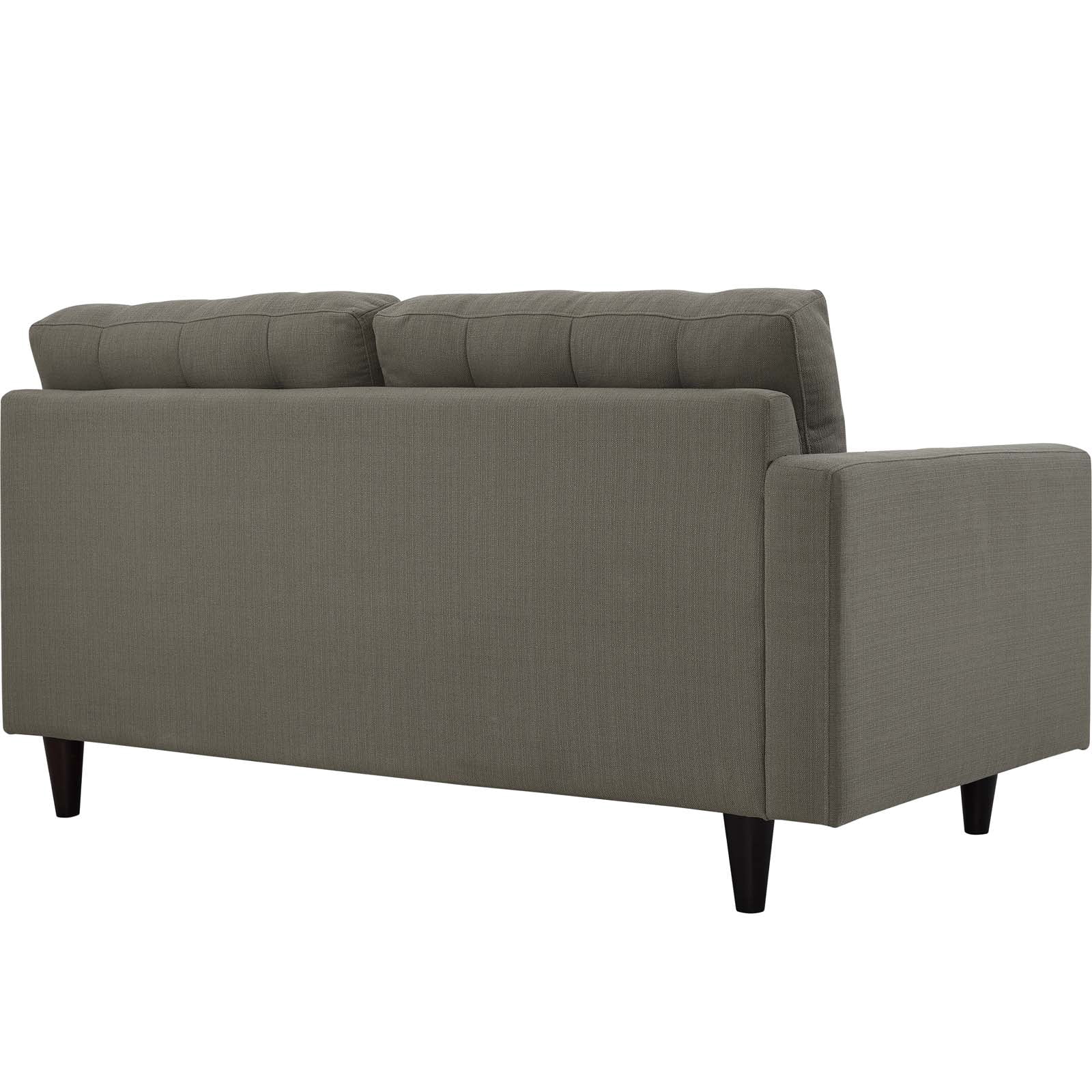 Modway Empress Left-Facing Upholstered Fabric Loveseat in Granite