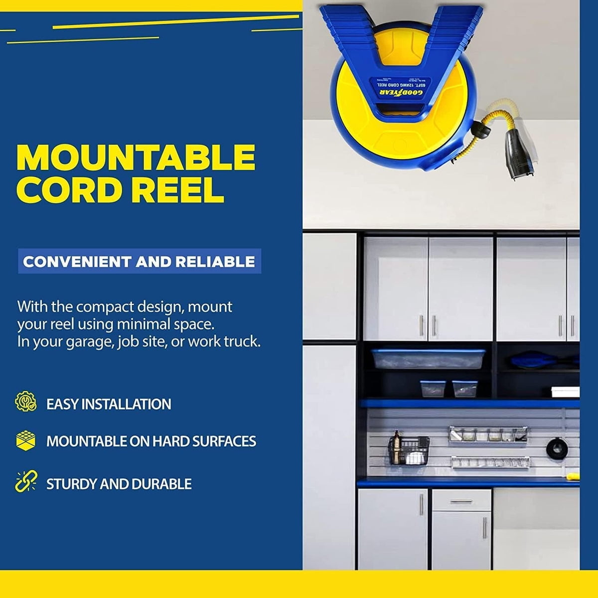 Goodyear Portable Retractable Extension Smart Cord Reel (Alexa
