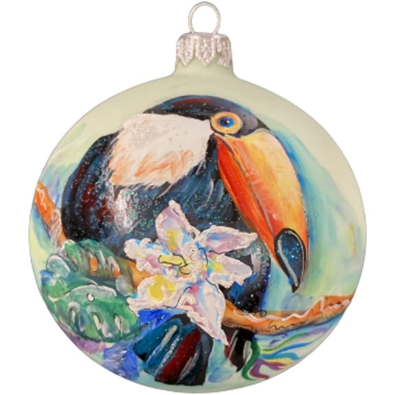 Hand-Blown Bauble Porcelain Toucan Hanging Ornament