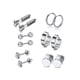 thumbnail image 1 of Pack 6 Pares Aretes Hombre Con Piercing Pendientes Plateado Unitalla IRONICO 6, 1 of 2