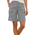 thumbnail image 3 of QATAINLAV Bermuda Cargo Shorts for Women High Waist 7 Inch Long Shorts Summer Twill Work Shorts with Multi Pockets Gray XL, 3 of 10