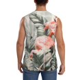 thumbnail image 4 of KLL Tropical With Flamingos Print Workout Tank Tops Gym Sleeveless Fitness Muscle Tee-X-Large, 4 of 7