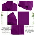 thumbnail image 6 of HAPPY BAY Men's Hawaiian Summer Solid Shirts Casual Short Sleeve Shirts Button Down Shirt Men 4XL Violet, Plain, 6 of 6