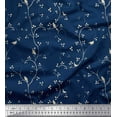 thumbnail image 1 of Soimoi Modal Satin Fabric Branches,Leaves & Bird Fabric Prints By Yard 42 Inch Wide, 1 of 1
