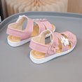 thumbnail image 6 of kpoplk Girls Sandals Cute Open Toe Summer Flat Sandals Dress Shoes Lightweight Beach Holiday(Pink,10), 6 of 9