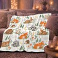 thumbnail image 6 of Woodland Animals Sleepy Forest Watercolor Pattern, Peaceful Bird Art Scene, Warm Flannel Blanket for Cabin and Lodge, Bird Lovers Housewarming Gift, Artistic Home Decor, 6 of 9