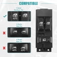 thumbnail image 4 of Interruptor de ventanilla eléctrica principal del lado del conductor delantero izquierdo apto para Chevrolet Silverado 1500 1999-2002 negro, 4 of 9