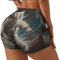 thumbnail image 2 of Kdxio Astronaut Polar Bear Roar Print Workout Shorts for Women Seamless Soft Smooth Gym Yoga Scrunch Active Shorts, 2 of 5