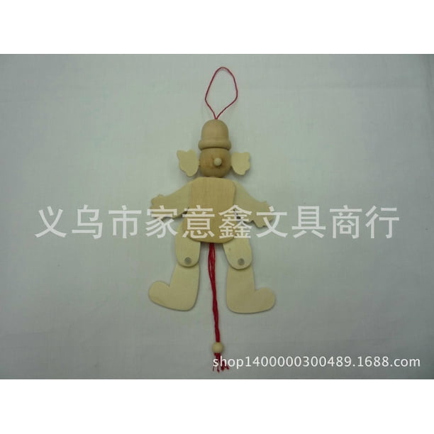 6pcs Blank Marionette Puppets: Unfinished Wooden Clown Marionette - Funny Pull String Puppet Toy For Kids Diy - Perfect For Family Gathering And Home