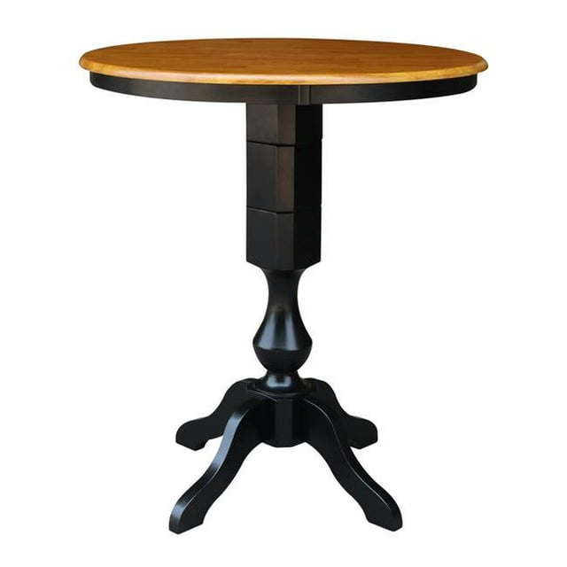 International Concepts K57-36RT-11P-2 40,9 x 36 Po Table de Bar sur Socle Ronde - Noir et Cerise