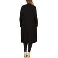 thumbnail image 3 of Moa Collection Women's Plus Size Long Sleeve Open Midi Cardigan, Female, 3 of 4