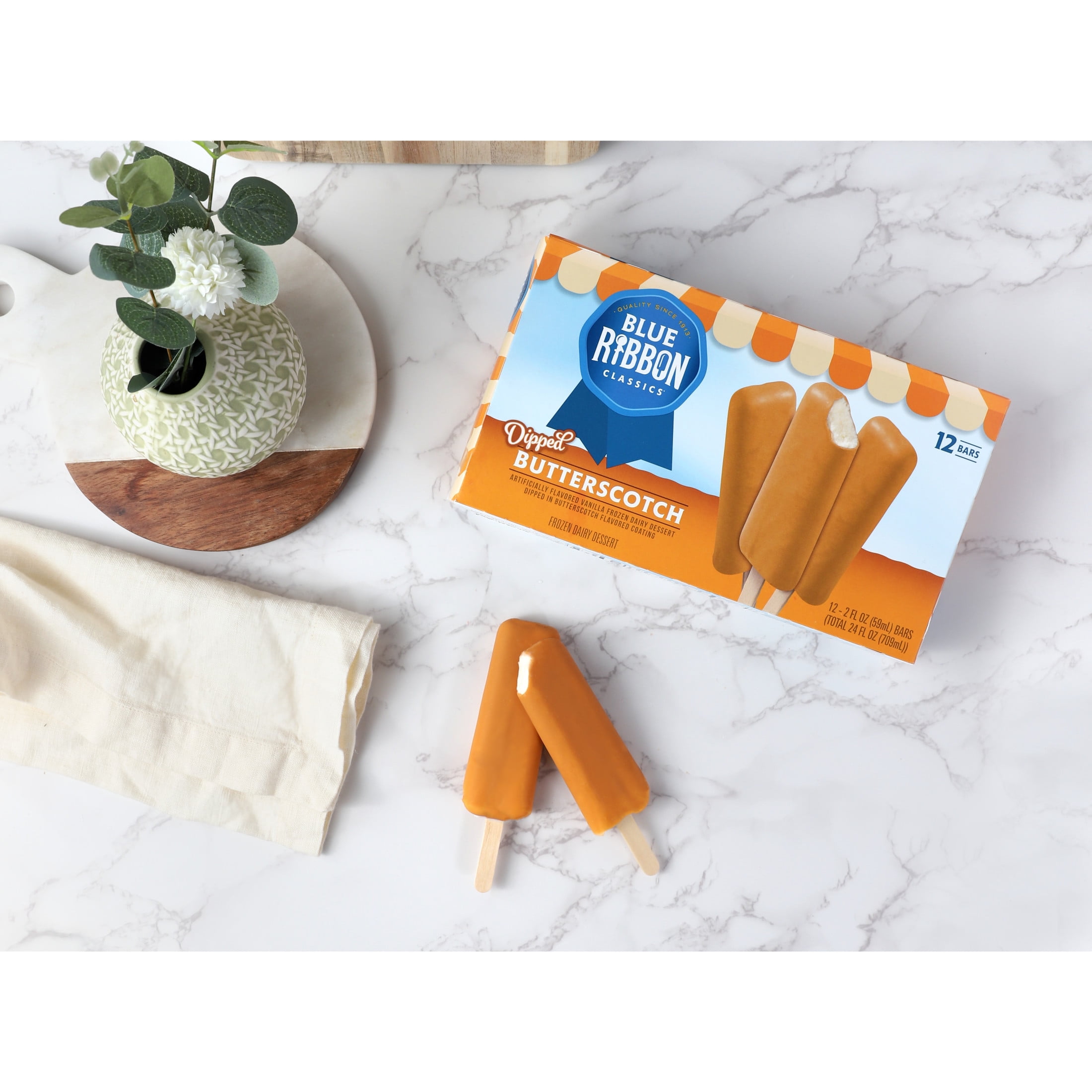 Blue Ribbon Classics Butterscotch Dipped Frozen Treat Bar, 12pk