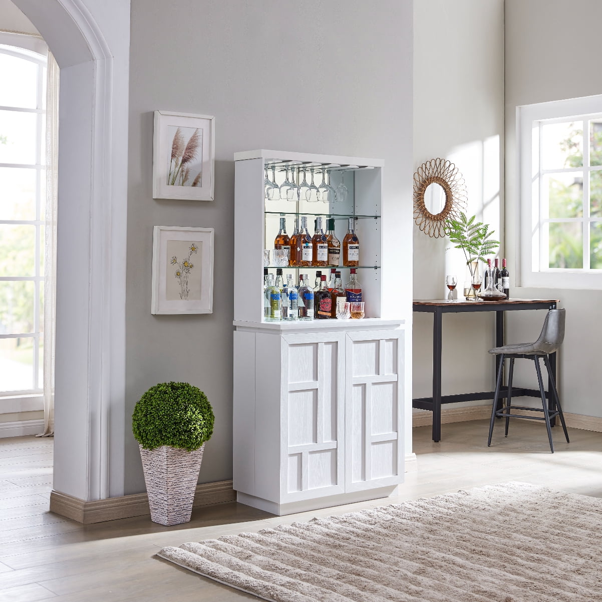Gramercy Way Home Bar China Cabinet White - Walmart.com