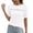 White, variant on Short Sleeve Tops for Women Short Sleeve Tops for Women Hollow Lace Ruffle Collar Puff Short Sleeve Casual Blouse White S