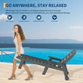 thumbnail image 4 of Chaise Longue d'Extérieur Avec/sans Roues, Grande Chaise Longue d'Extérieur Réglable à 5 Positions avec Porte-Gobelet, Chaise Longue de Patio en Résine HDPE pour Bord de Piscine pour Terrasse, Patio, Cour Arrière, 4 of 7