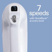 Hamilton Beach Professional 7-Speed Electric Hand Mixer, with SoftScrape Beaters, Whisk, Dough Hooks & Case, White