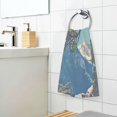 thumbnail image 3 of Yayeee 2 Pack Hand Towels for Bathroom 100% Cotton 16" x 28" Soft Absorbent Kitchen Towel, Blue Tree, 3 of 7
