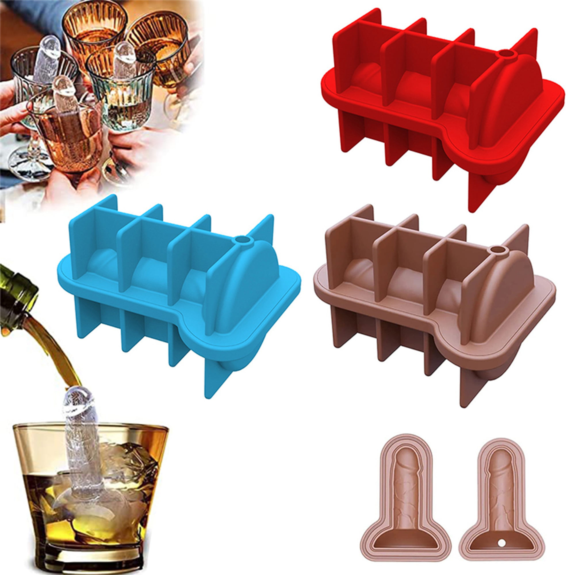 Silicone Ice Cube Molds Funny Man Genital Shaped Ice Cube for Whiskey  Cocktails