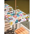 thumbnail image 2 of Outdoor Tablecloth with Umbrella Hole for Patio/Picnic/Party/Camping, Children's Day Waterproof Table Cloth Square Cover Washable, Cartoon Cute Watercolor Truck Cat (54"x 54"), 2 of 8