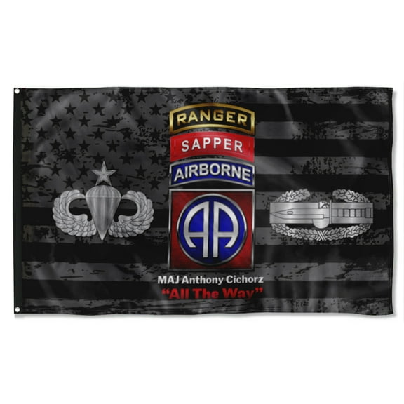 Cayyon Custom 82nd Abn Div Subdued Flag 3x5Feet Military Banner with 2 Brass Grommets