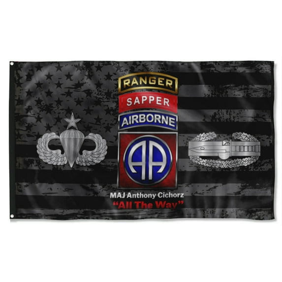 Cayyon Custom 82nd Abn Div Subdued Flag 3x5Feet Military Banner with 2 Brass Grommets