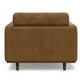 thumbnail image 4 of Simpli Home Morrison 42 inch Wide Mid-Century Modern Arm Chair in Caramel Brown Genuine Leather, 4 of 12