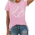 thumbnail image 4 of Giftesty Blouses for Women Dressy Casual Women's Baseball Sport Printed T-shirt with Round Neck and Short Sleeved Top, 4 of 4
