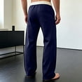 thumbnail image 5 of Smsaxvxz Mens Baggy Sweatpants Wide Leg Loose Gym Casual Lightweight Pants with Pockets Navy M, 5 of 7