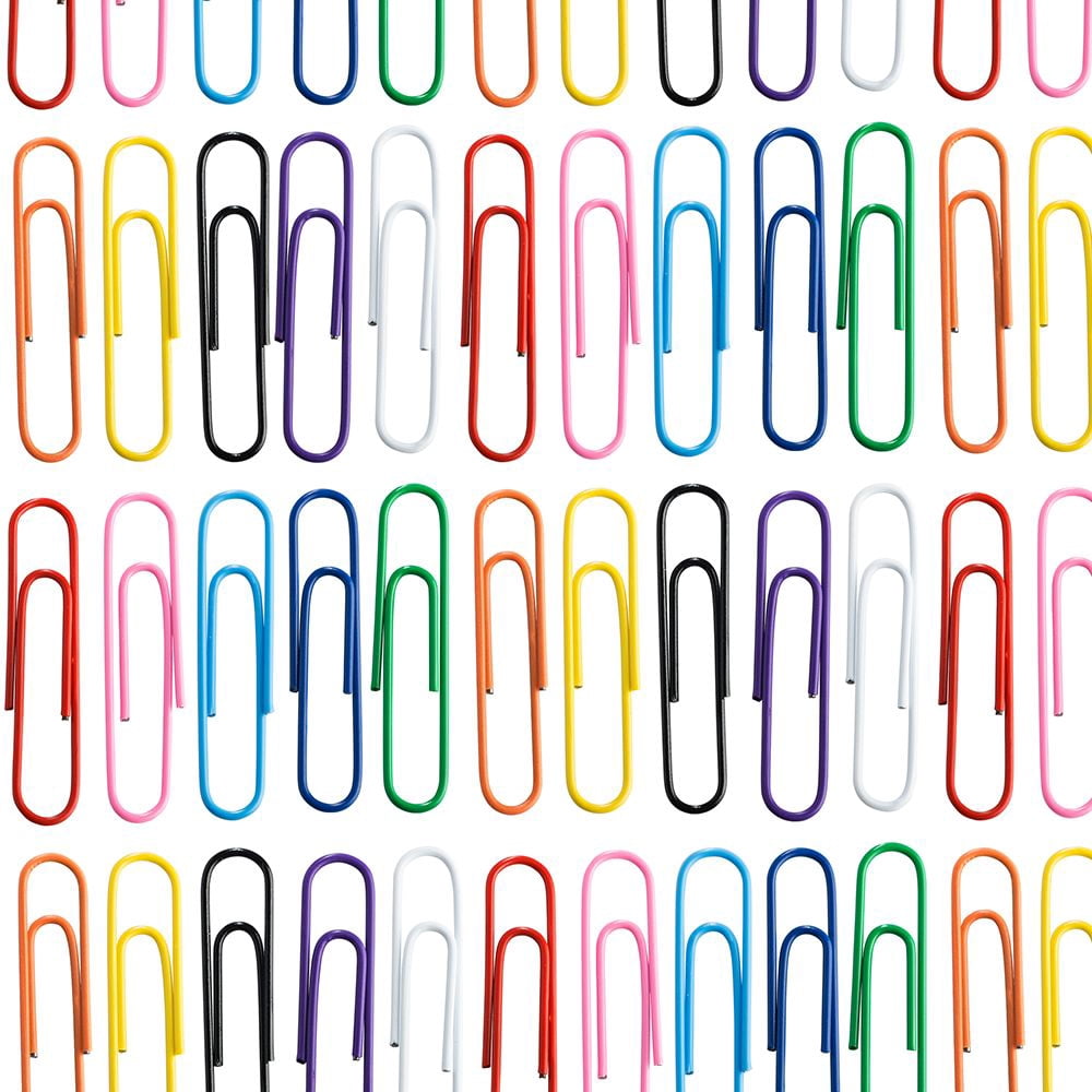 JAM Paper Jumbo Paper Clips, 10 Packs of 75, Assorted Colors, Large