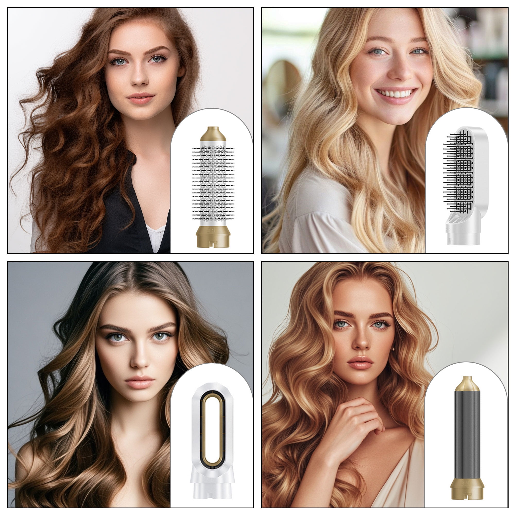 5 in 1 Hair Dryer Brush Set – Ionic Air Styler, Blow Dryer, Curling Iron & Hot Air Brush in One, Detachable Design for Drying, Curling, and Straightening Hair
