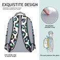 thumbnail image 5 of Blue Leopard Print Pattern Backpack for School, Cute School Bag with Adjustable Shoulder Straps and Padded Back, 15.3"x11"x6.7", 5 of 5