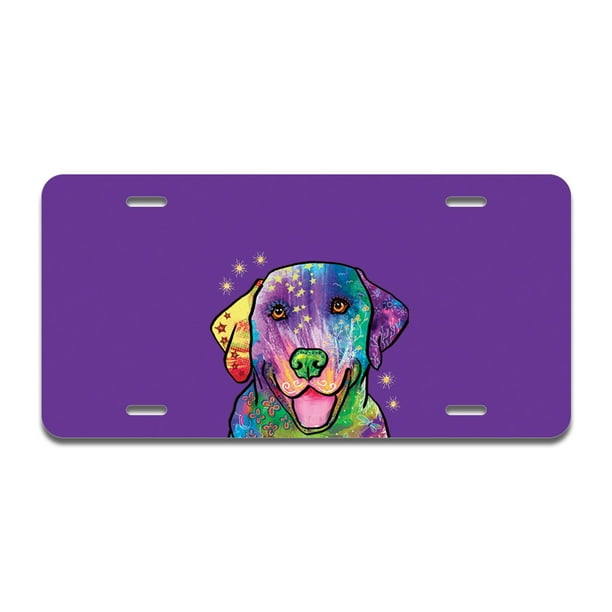 Golden Retriever Rainbow Aluminum License Plate License Plate 12" X 6