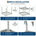 thumbnail image 4 of Heavy-Duty Stainless Steel Commercial Worktable with Adjustable Shelf, 3-Sided Backsplash & 5" Wheels – Professional Prep Table for Kitchen, Restaurant, Food Service, Grill, and Storage, 4 of 7