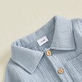 thumbnail image 6 of Cjfdfy Newborn Baby Boy Girl Fall Outfit Jumpsuit Collared Long Sleeve Button-down Pocket Solid Fall Romper Infant Crinkled Jumpsuit Soft Coming Home Fall Winter Outfit, 6 of 9