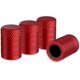 thumbnail image 1 of Tire Valve Stem Caps, Red, 4 pcs/Pack, Anodized Aluminum Tire Valve Cap Set, Corrosion Resistant, Universal Stem Covers, 1 of 4