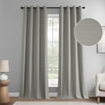 thumbnail image 3 of Exclusive Fabrics  Lounge Embossed Grommet Velvet Curtains - Room Darkening Curtain for Bedroom & Living Room (1 Panel) 50 X 108 - Pewter, 3 of 5