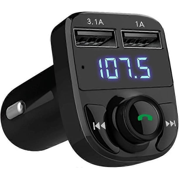 Handsfree Call Car Charger,Wireless Bluetooth FM Transmitter Radio Receiver,Mp3 Audio Music Stereo Adapter,Dual USB Port Charger