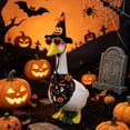 thumbnail image 5 of Nkmbld Halloween Porch Goose Decor for 23" Lawn Cement Plastic Goose Statue Decor, Porch Geese Witch Clothes for Halloween Thanksgiving Garden Yard Decor, 5 of 7
