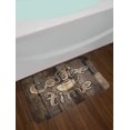 thumbnail image 2 of Modern Bath Mat, Coffee Time Phrase with a Cup on a Wooden Grunge Background Kitchen Image, Non-Slip Plush Mat Bathroom Kitchen Laundry Room Decor, 29.5 X 17.5 Inches, Umber Cream Cocoa, Ambesonne, 2 of 2