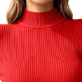 thumbnail image 6 of Women's Pullover Sweaters Dqueduo Women's Turtleneck Sweater, Solid Color Slim Pullover Knitwear Top, Winter Base Layer Sweater, 6 of 8