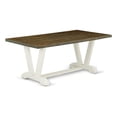 thumbnail image 3 of East West Furniture V-Style 5-piece Dining Set in Linen White/Jacobean, 3 of 6