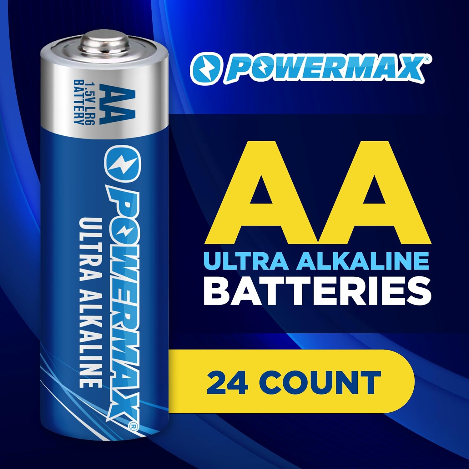 24-Count AA Batteries Ultra Long Lasting Alkaline Battery 10-Year Shelf Life Reclosable Packaging