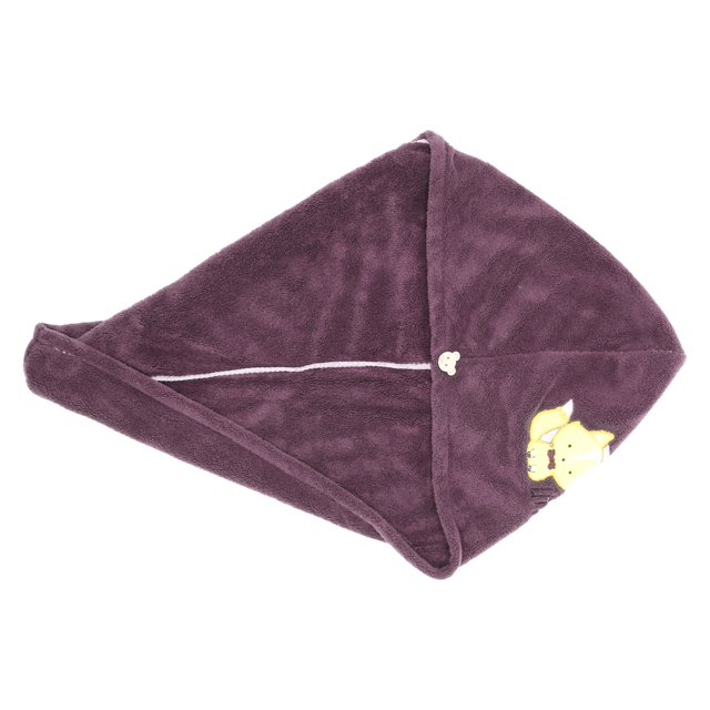 1 Pc Toalla de Pelo Suave con Patrón de Zorro para Baño, Vacaciones, Viajes, Color Púrpura de Terciopelo Coral