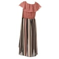 thumbnail image 4 of Big Girls 2 Ways Ruffle Hi Lo Maxi Skirt Romper Belt Jumpsuit Romper USA Rose 12 (2J1K42S), 4 of 5